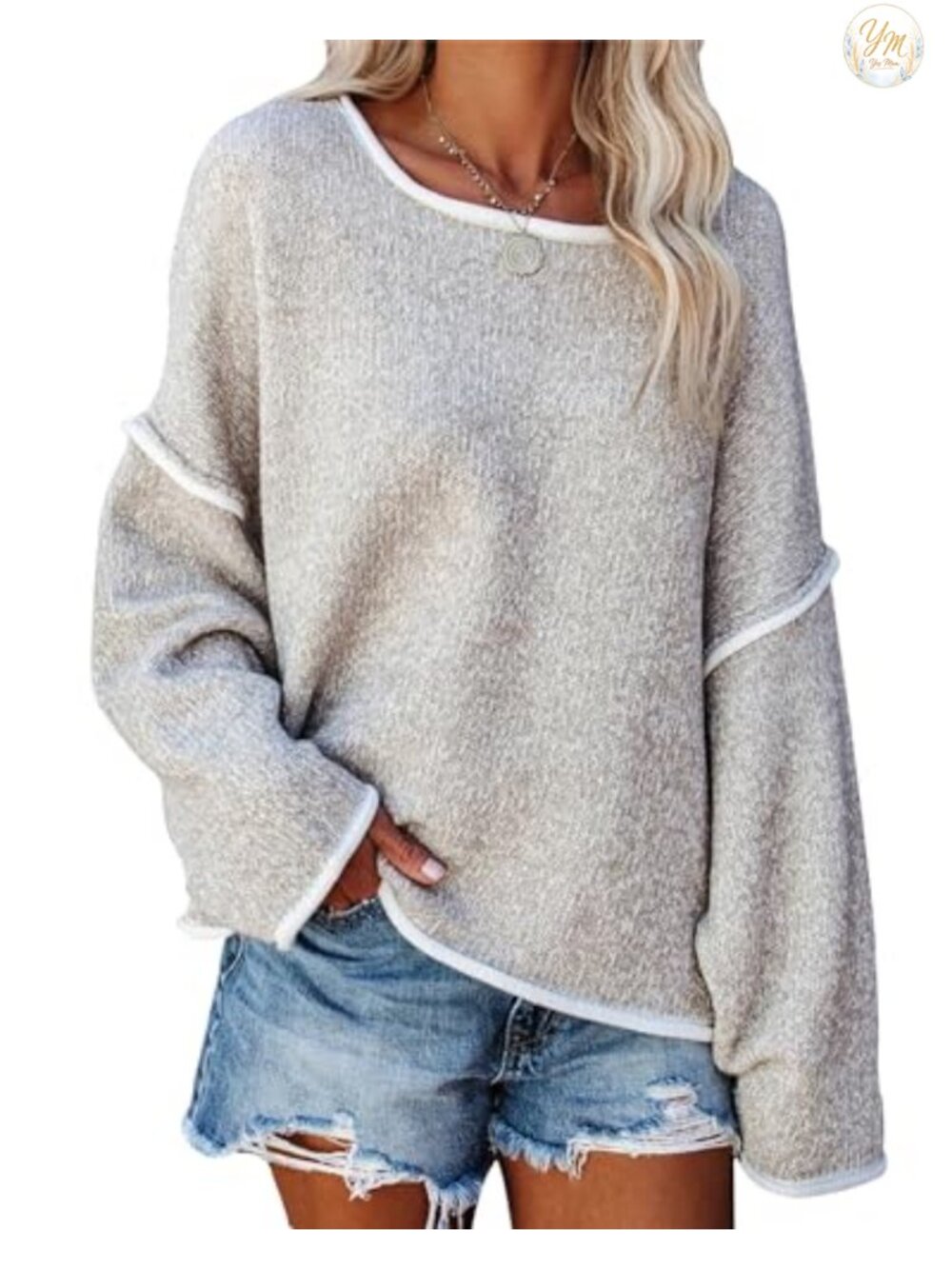 Oversized Chunky Knit Batwing Sleeve Pullover Sweater